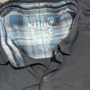 Kuhl Eluxor Shirt Men's X-largeGray Button Up Short Sleeve Mountain Grown Hiking